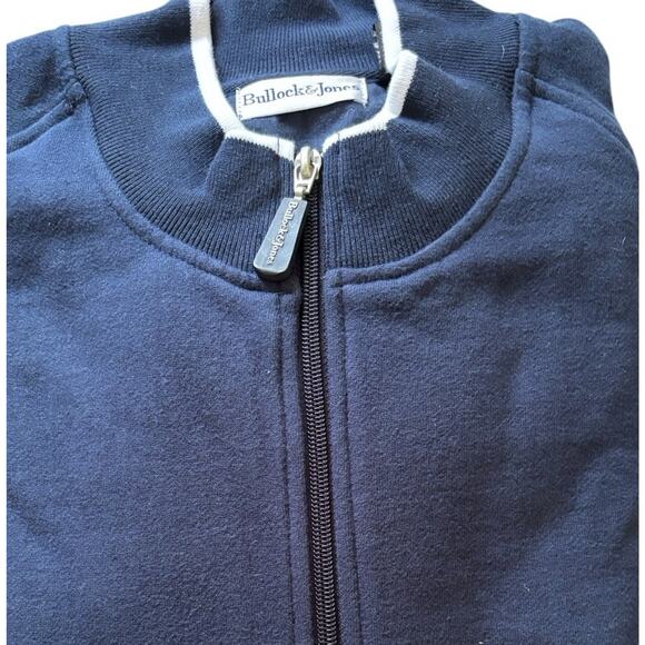 Bullock & Jones XL Zip Up Sweatshirt Navy Blue L/S Full Zip Jacket NWT - Picture 2 of 6